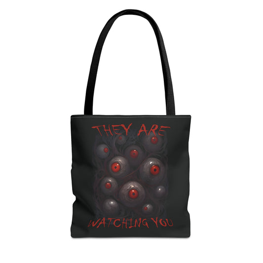 Spooky Eyes Tote Bag - "They Are Watching You" Design for Halloween Lovers